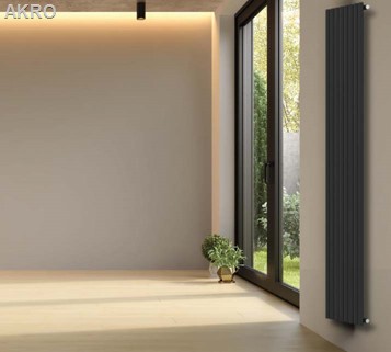 Grzejnik pionowy INVENA V10 1600x480 czarny